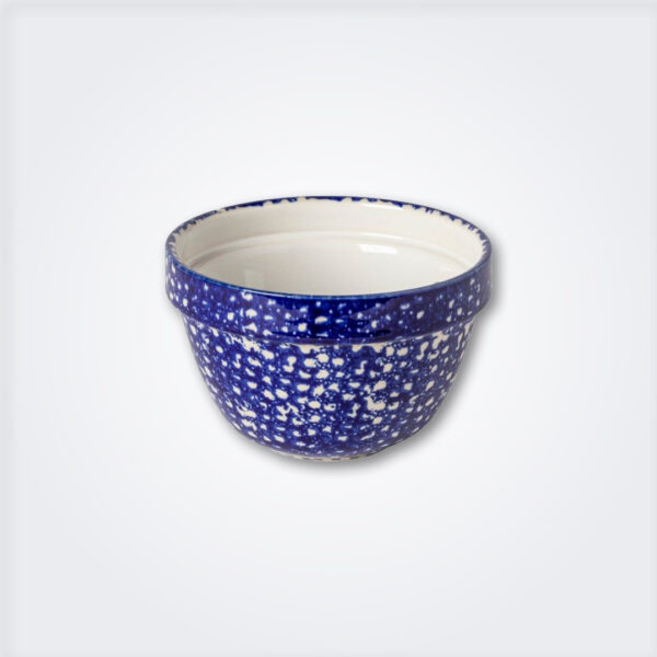 Small blue splatter mixing bowl from Casa Fina artisans.