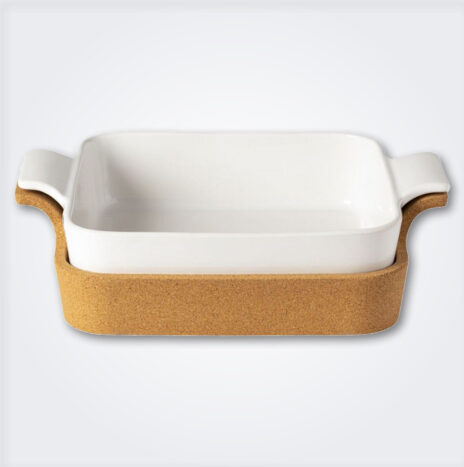 Square Stoneware Baker with Cork Tray