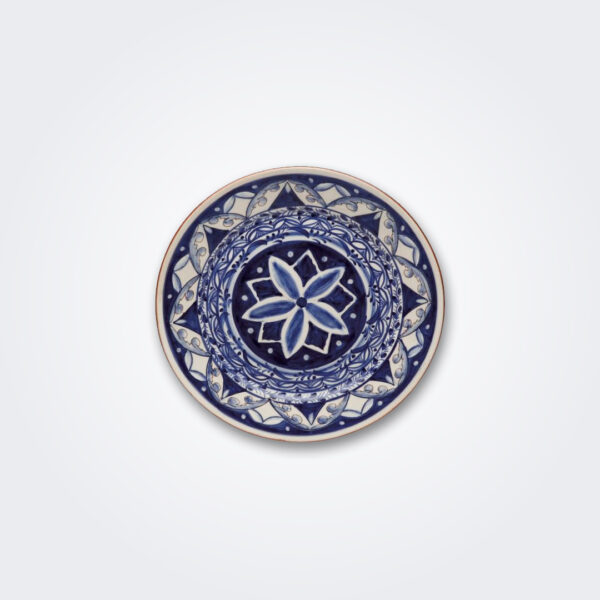 Blue and white floral terracotta salad plate picture.