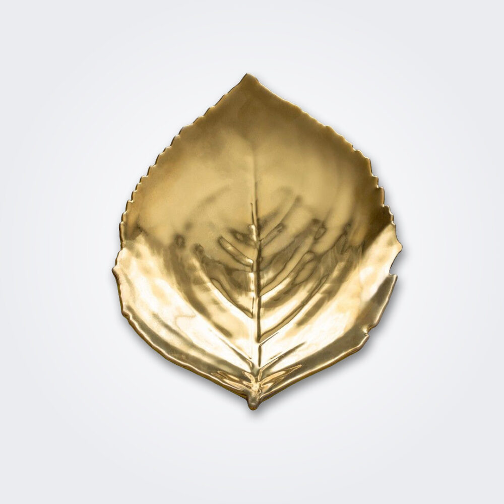 Gold Hydrangea Leaf Plate Set 1