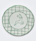 Green checkered Rims Dinner Plate Set
