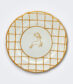 Yellow Checkered Rims Dinner Plate Set