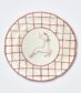 Red Checkered Rims Dinner Plate Set