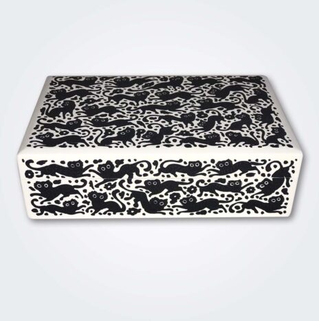 Black and White Cat Wood Box