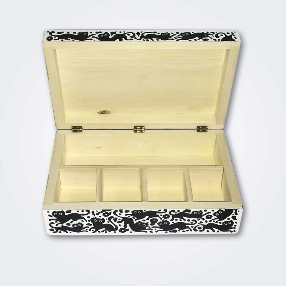 Black and White Lion Wood Box 2