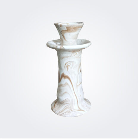 White Glazed Tamegroute Candle Holder Set