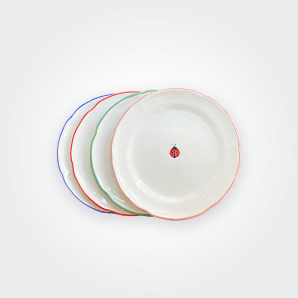 Ladybug Hand painted Ceramic Pasta Plate Set Product Image