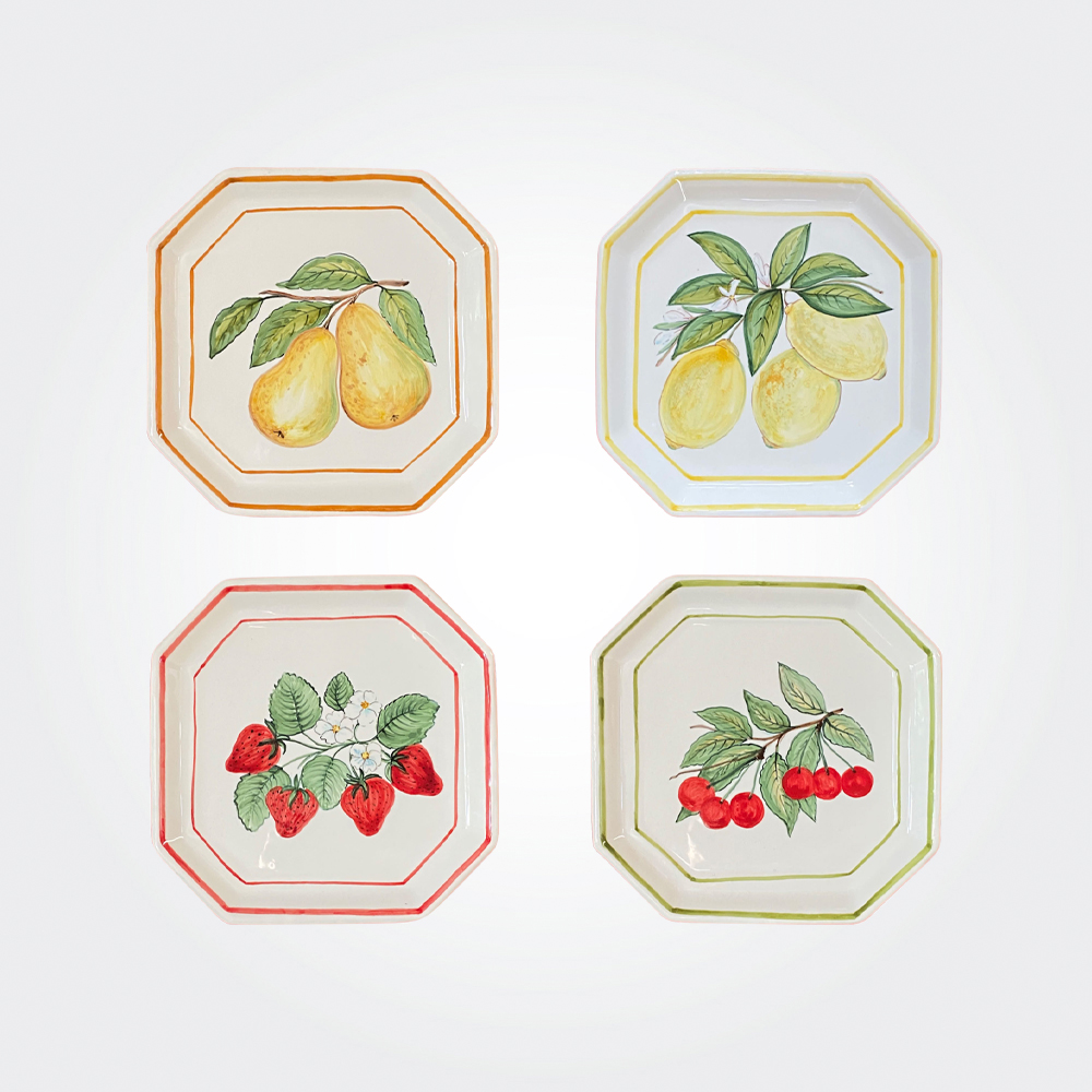 Summer Fruits Square Fruit Plate Set | Shop Italian Heritage