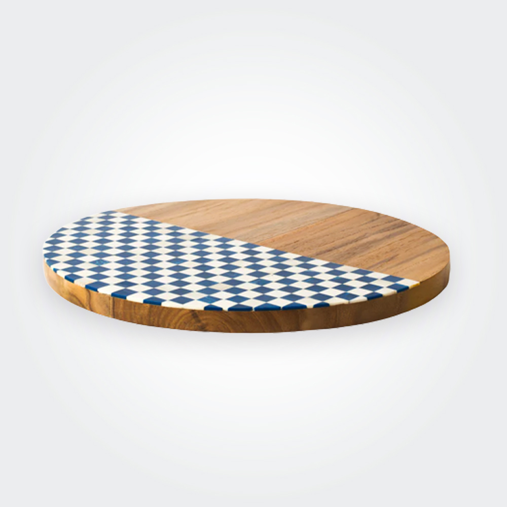 Blue and White Checkered Cheese Board product image