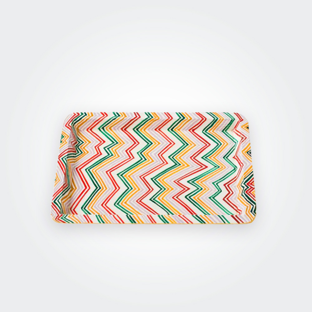 Zigzag Paper Mache Trinket Tray Product image