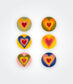 Colorful Heart Coasters Set