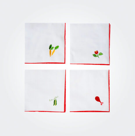Foodie Embroidered Napkin Set