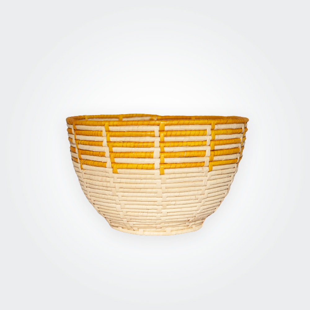 Yellow and Natural Palm Basket