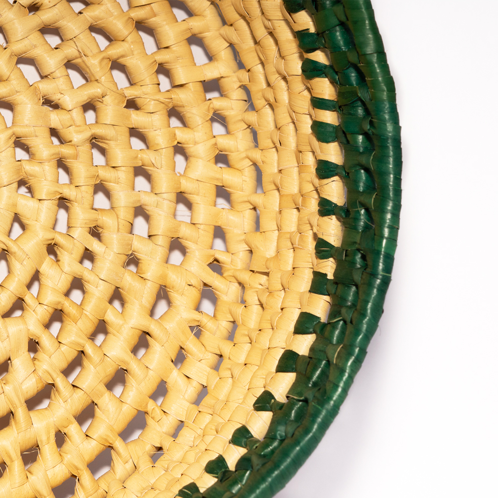 Small Green and Natural Palm Basket