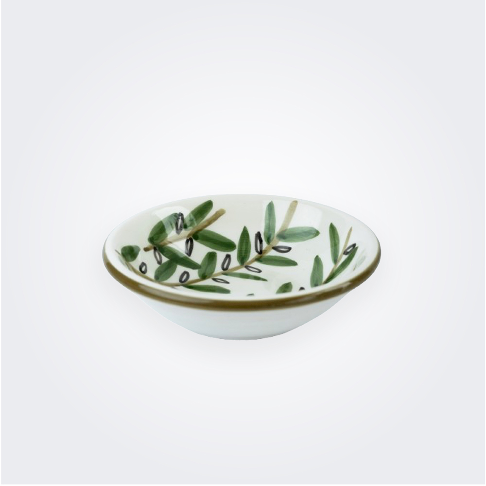 Olives Leaves Ceramic Pasta Bowl Set