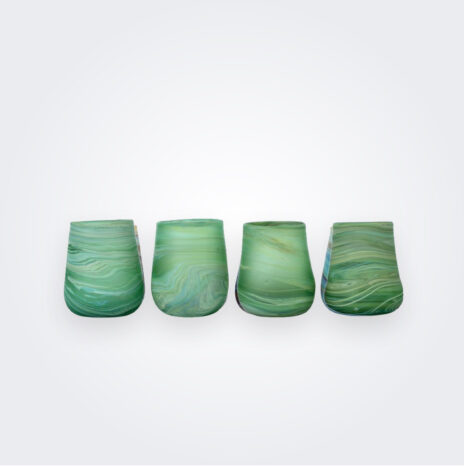 Green Phoenician Glass Tumbler Set